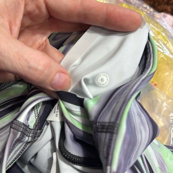 LULULEMON BASE PACE HIGH RISE RUNNING SHORT GREY GREEN SWIRL 6 - Picture 6 of 7